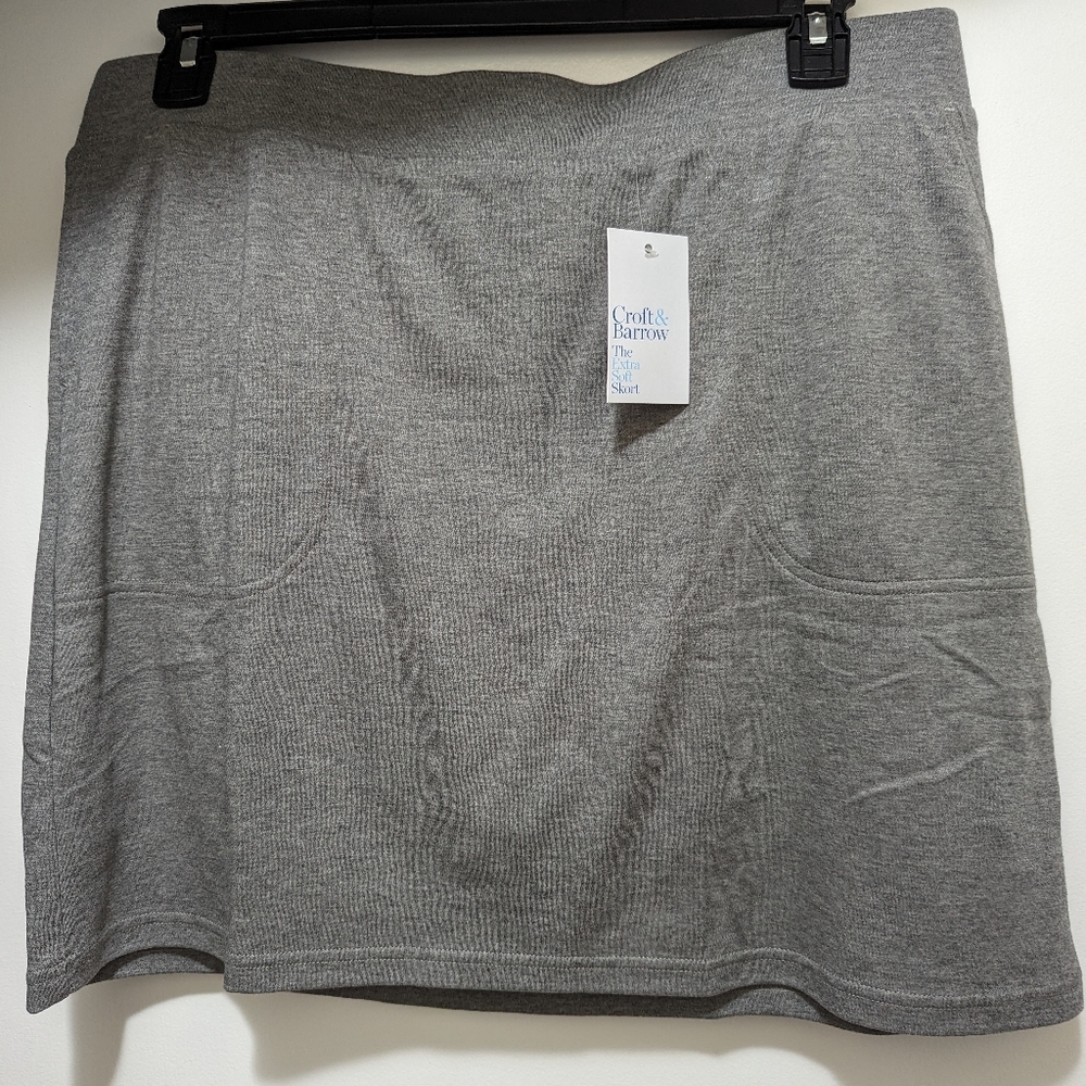 Croft & Barrow Super Soft Skort Large GRAY